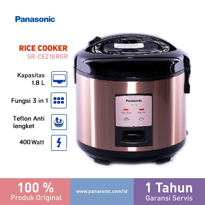 Panasonic Rice Cooker Anti Lengket 1.8 Liter - SRCEZ18RGR Rose Gold